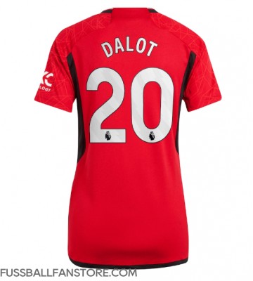 Manchester United Diogo Dalot #20 Replik Heimtrikot Damen 2023-24 Kurzarm